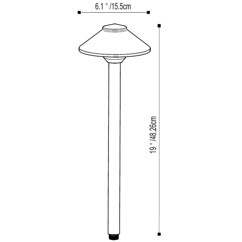 SPW Pro-Trade PT-PTH1-BS-LED Path Light Fixture 15" Riser Brass Housing