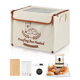 COCO BIRD Folding Bread Proofing Box with Window & Hygrometer, 55–133°F Precise Temp Control, 48H Timer, 5-Layer Insulation, Multi-Side Heating, Steel Rack & Bread Bags, for Sourdough, Yogurt & Pizza