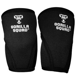 GORILLA SQUAD(ゴリラスクワッド) エルボースリーブ 筋トレ 肘サポーター 左右セット ウエイトトレーニング ウェイトリフティング (ブラック, S)