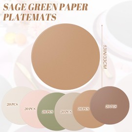 Gandeer 120 Pcs Boho Brown Disposable Paper Placemats Colorful Round Paper Table Place Mats for Baby Shower Bridal Shower Wedding Birthday Pride Party Supplies Home Dinning Decor