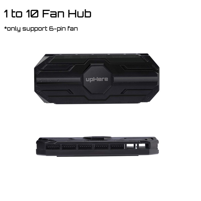 upHere 10-Port 6PIN SATA RGB Hub with 21-Key Remote Control/Splitter