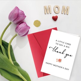 Zyulin Funny Mother Day Thank You Card for Women, Her, Wife, Happy Mother’s Day Gifts for Mom, Grandma, Stepmom, Bonus Mom, New Mommy, Aunt