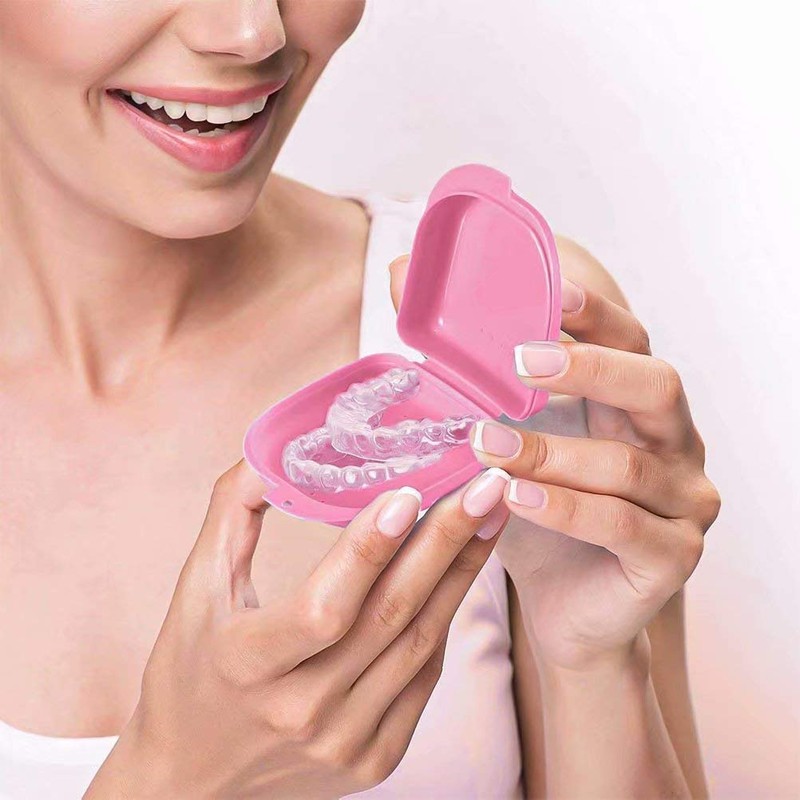 Doyeemei 1 x Dental Orthodontic Retainer Box Mouth Tray Pink