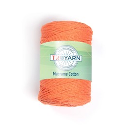Troyarn Macrame Cotton 80% Cotton Harmonious Colors,Unique Macrame Crafts,Rope Macrame Yarn Weight Medium 250 Gr 247 Yds (11770 - Orange)