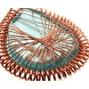 Blue Obsidian Gemstone Copper Spirograph Wire Wrapped Pendant