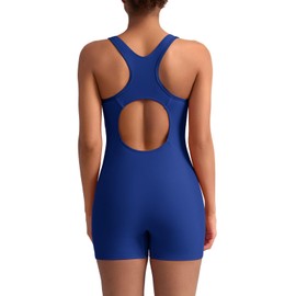 GUARD ME Athletic Guard One Piece Bathing Suit for Women Swimsuit with Padded Bra Navy Blue