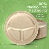 Ibambo Bamboo Disposable Paper Plates - Compostable Plate, PFAS Free