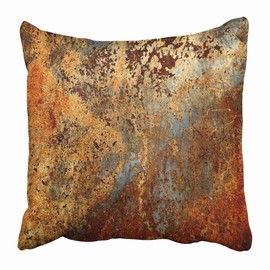 Emvency Throw Pillow Covers Cases Decorative 16x16 Inch Brown Rust Colorful Metal Rusty Steel Iron Structure Wall Door Two Sides Print Pillowcase Case Cushion Cover