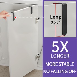 Over Cabinet Towel Holder, 2 Pack Kitchen Cabinet Door Towel Bar, Stainless Steel Over the Cabinet Dish Towel Rack for RV, Black