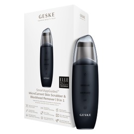 GESKE SmartAppGuided™ MicroCurrent Skin Scrubber & Blackhead Remover, 9 in 1, Skincare Tools, Face Cleaning, Anti Ageing and Cleansing, Professional Face Tightening, Blackhead Remover
