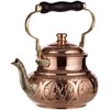 DEMMEX Handmade Engraved 1mm Thick Solid Uncoated Copper Tea Pot