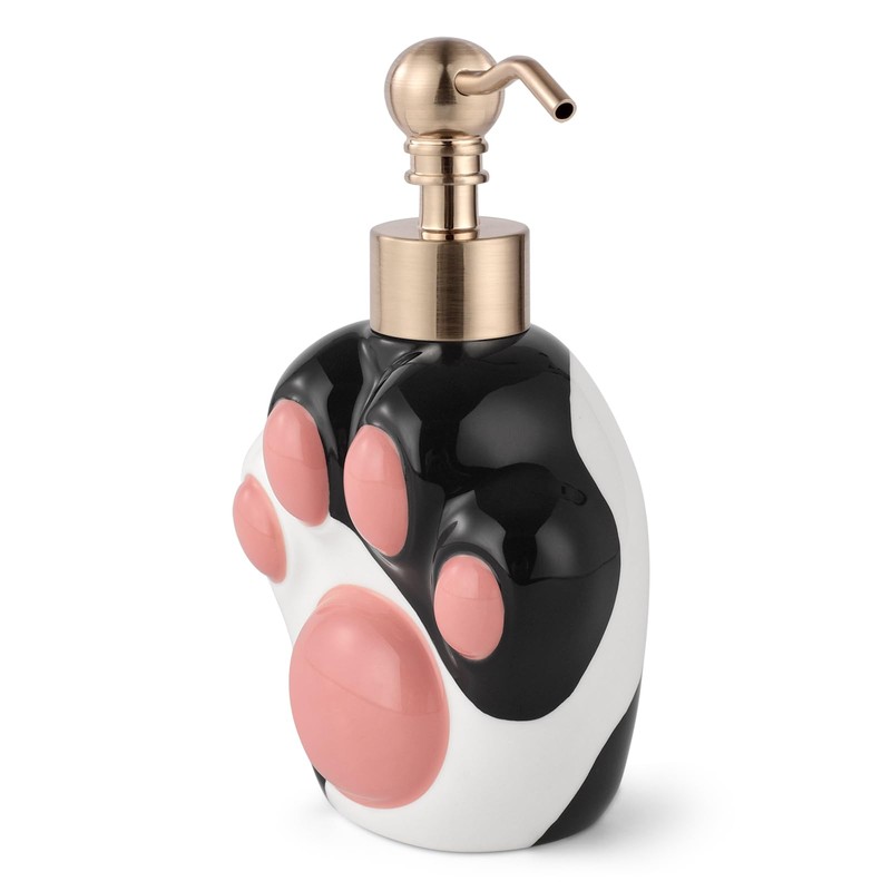 Dog Shape Soap Dispenser (Black/White, Paw Shape Soap Dispenser)