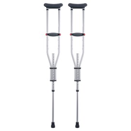 Happybuy Underarm Crutches,13-Level Height Adjustable Underarm Walking Crutches,Lightweight Aluminum Crutches for Adults Teenager - with Soft Underarm Pad for Leg Injury Surgery Disabled,1 Pair 300LBS