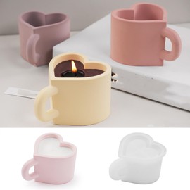 Heart Cup Candle & Resin Mold - Resin Casting Silicone Molds for Home Decor & Candle Making Wave Spiral Mold