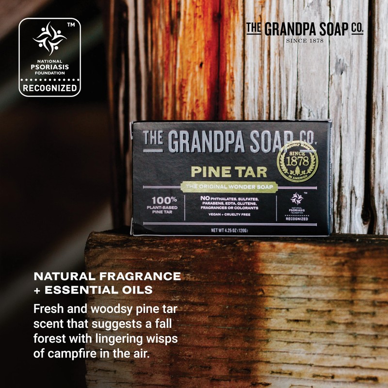 The Grandpa Soap Company Pine Tar Bar Soap for Men-