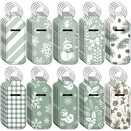 Ctosree 40 Pcs Christmas Theme Lipstick Holder with Portable Clip on Lip Gloss Sleeve Pouch Lipstick Holder Pocket Lip Balm for Xmas Employee Gifts Coworker Nurse Teachers(Snowman)