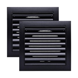 Vent Systems Diameter 100 mm, outer dimensions 148 x 153 mm, pack of 2, anthracite, ventilation slit cover for dryer, ventilation openings and exhaust pipe, suitable for outdoor use