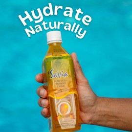 Savia - Mango Aloe Vera Drink, Quality Aloe-Based Beverage With Real Pulp, Natural, Delicious & Refreshing, Vegetarian, Gluten-Free, Fat-Free (16.9oz, 12-Pack)