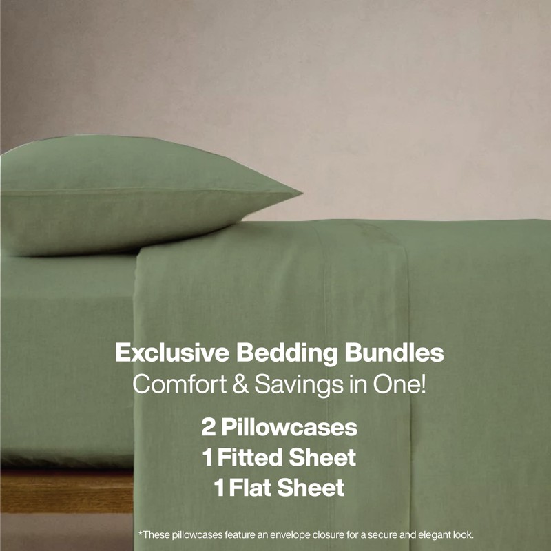 QUEENSBAY King Sheets Set, 4 Pieces Super Soft Microfiber Bed