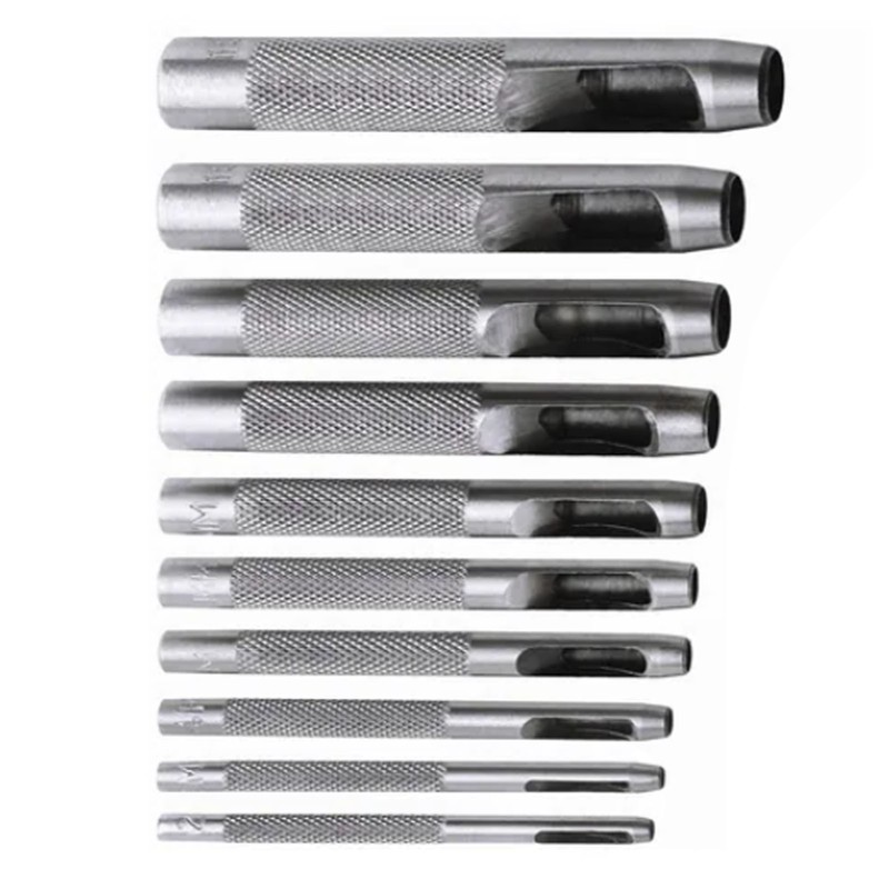 10PCS Belt Punch Set Carbon Steel High Hardness Round Hollow