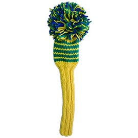 Jan Craig Handmade Fairway Wood Headcover for #5 Yellow/Kelly/Indigo