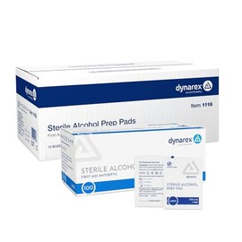 Dynarex DynaSafety - Almohadillas de preparación de alcohol estéril – Grande – 70% alcohol isopropílico, envueltas individualmente, toallitas de limpi