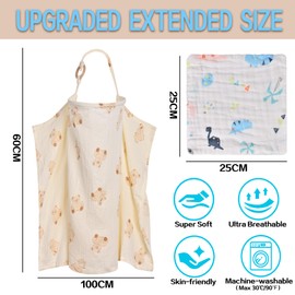Nursing Cloth for On the Go Nursing Scarf Breastfeeding Cover Nursing Muslin + Wash Cloth Baby Nursing Cloths & Scarves Nursing Cover Nursing Cover Made of 100% Cotton Soft and Breathable