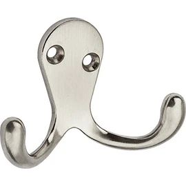 National Hardware N325-522 V163 Double Clothes Hooks in Satin Nickel, 2 pack