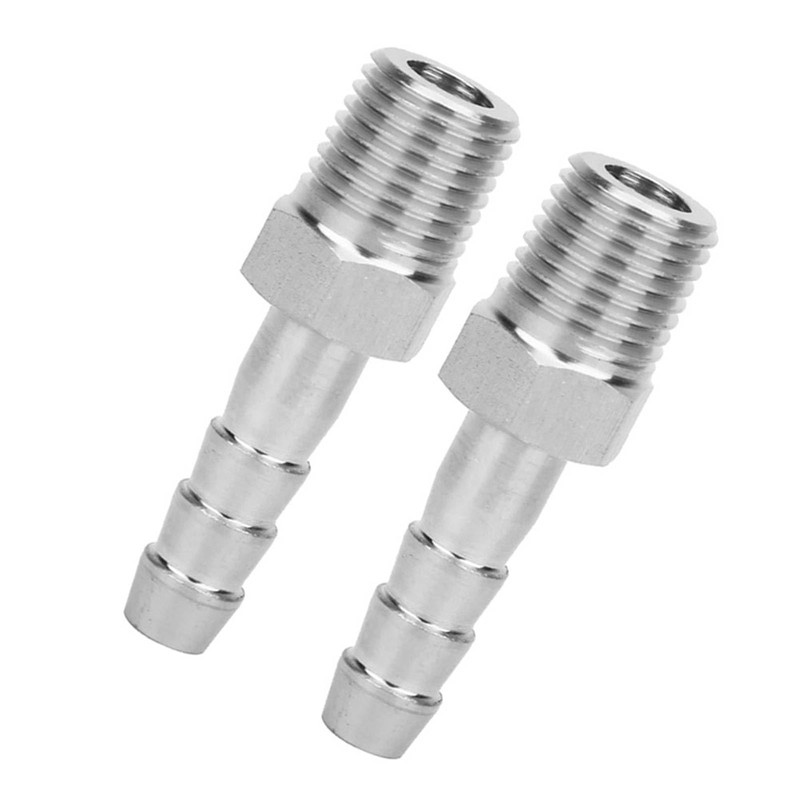 QANYEGN 2PCS 1/4in Stainless Steel Hose Barb Fitting, BSPT Male