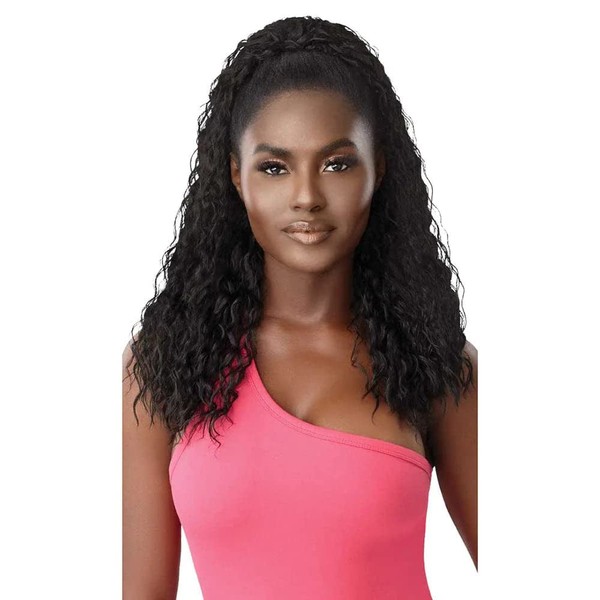 Outre Pretty Quick - Drawstring Ponytail - Wet & Wavy DEEP TWIST 22" (DR2-Ginger Brown)