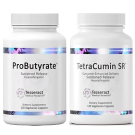 Tesseract Medical Research Tesseract Medical Research ProButyrate Gut Health Supplement, Butyric Acid Complex & TetraCumin SR Joint Support Supplement, Sustained Release