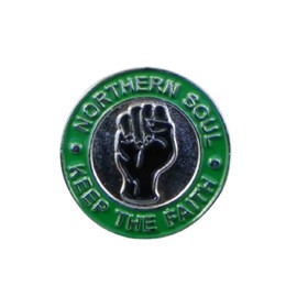 GBJUK Northern Soul Mod Keep The Faith Enamel Pin Lapel Badge with Butterfly Clasp Back