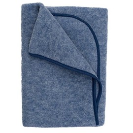 Cosilana, Fleece Blanket, 100% Wool, 31" x 39" (Blue Melange)