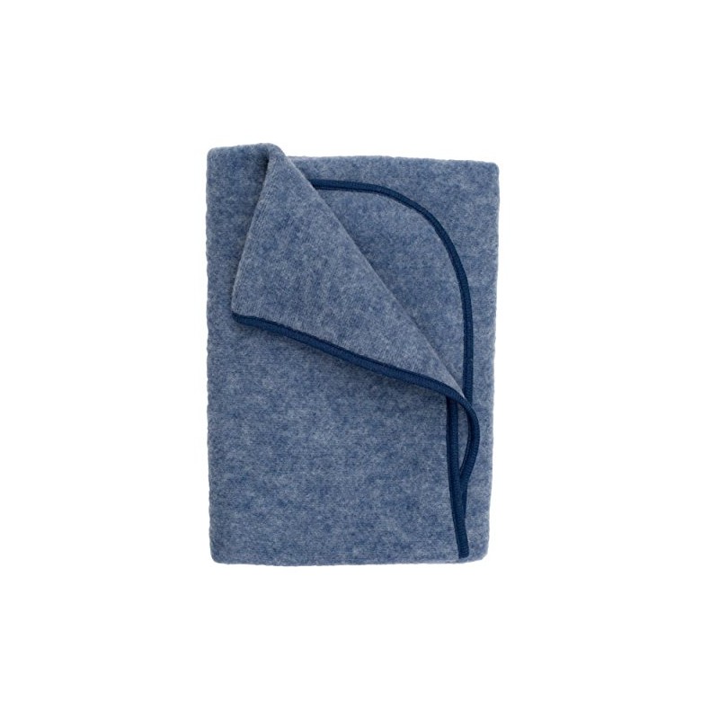Cosilana, Fleece Blanket, 100% Wool, 31" x 39" (Blue Melange)