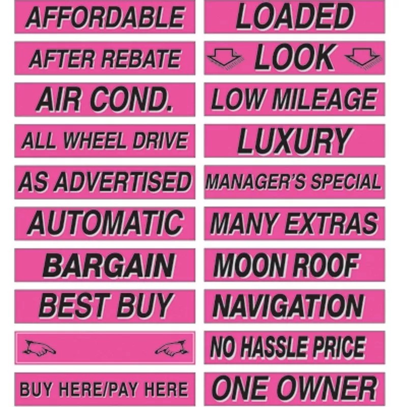 EZ Lettering Car Dealer Windshield Slogans 20 packs, Mix n