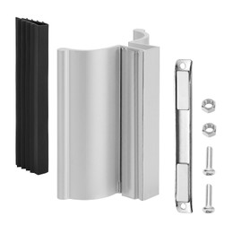 VYH 3-3/4" Aluminum Frameless Shower Door Handle with Metal Strike, Stainless Steel U-Channel with Magnet for Swing Glass Door Thickness 1/8",5/32",3/16," and 1/4", Shower Door Replacement