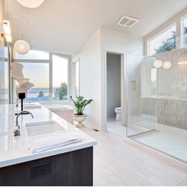 Homewerks 7136-02HW Bathroom Vent Fan with Automatic Humidity Sensor and Powerful Exhaust Ventilation Fan for Large Room 140 CFM Whisper Quiet 1.0 Sone Energy Star