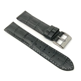 Bandini 20mm Womens Italian Leather Watch Band Strap - Dark Grey - Alligator Pattern