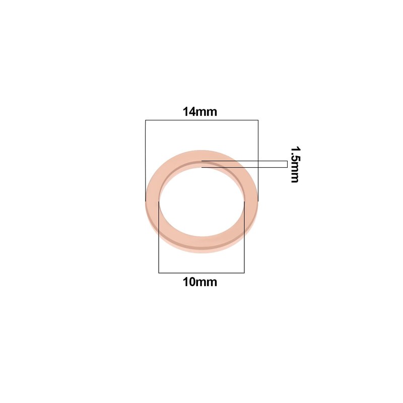 eMagTech 60pcs Copper Gaskets Flat Washers Inner Diameter 10mm Outer