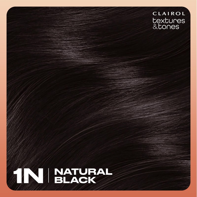 Clairol Textures & Tones Permanent Hair Dye, 1N Natural Black