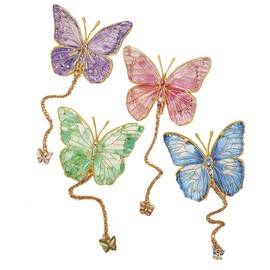 4Pcs Metal Butterfly Bookmarks with Chain Cute Bookmark for Women Girls Book Mark for Reading (Metal Butterfly)