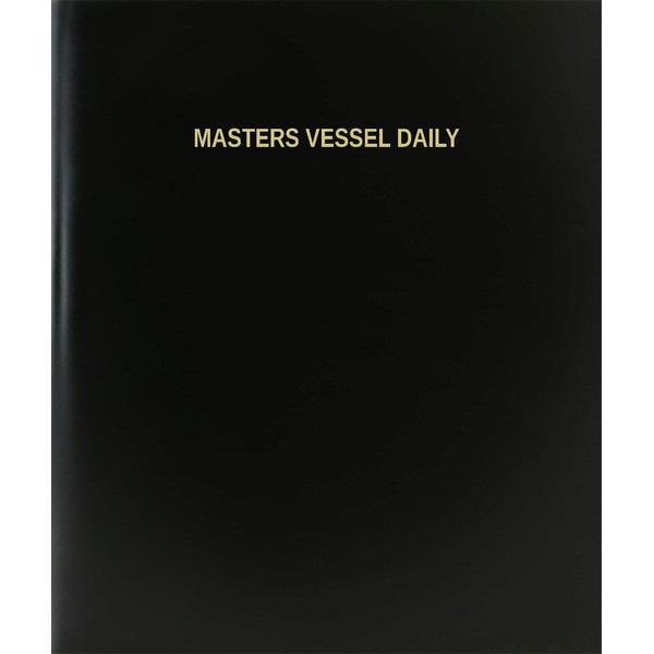 BookFactory® Masters Vessel Daily Log Book/Journal/Logbook - 120 Page, 8.5"x11", Black Hardbound (XLog-120-7CS-A-L-Black(Masters Vessel Daily Log Book))