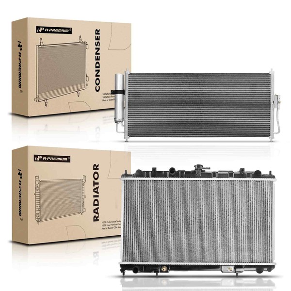 A-Premium Engine Coolant Radiator & A/C Condenser Cooling Kit Compatible