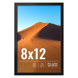 LaVie Home 8x12 Picture Frame for Wall Display, 8x12 Black Picture Frame with HD Plexiglas, 8 x 12 Frame 1 Pack, Display Frame for Vertical or Horizontal, Classic Collection