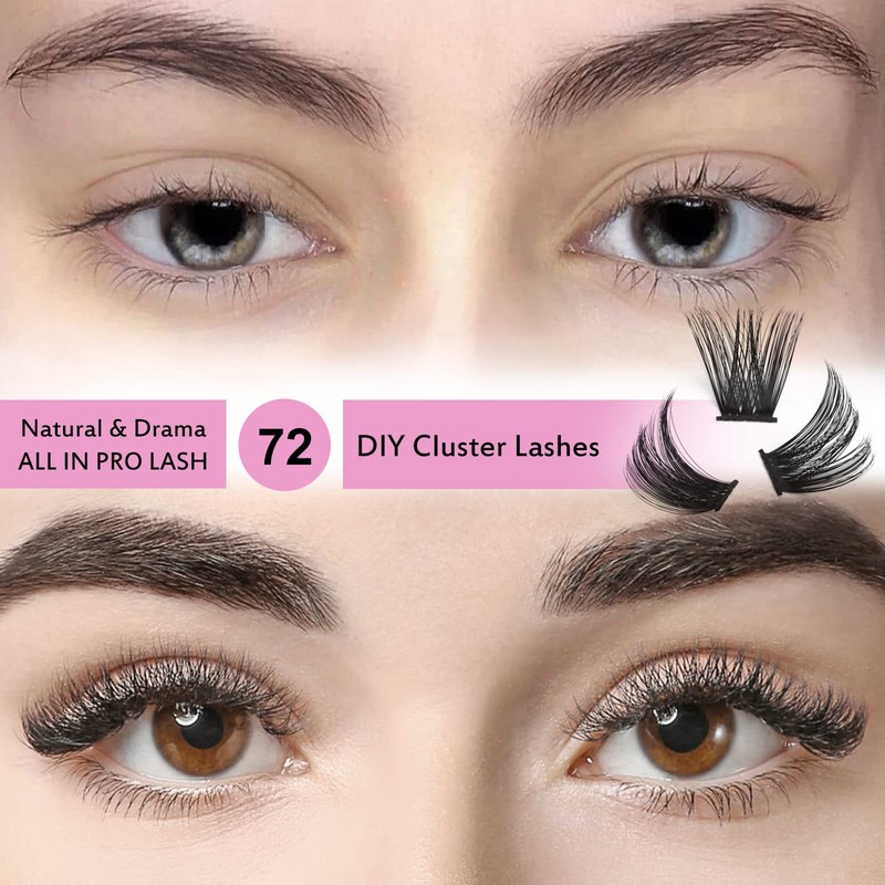 Cluster Lashes, 72 Pcs Individual Lashes, Lash Clusters DIY Eyelash