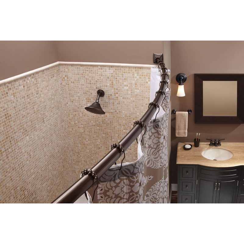 Moen CSR2164OWB 72 in. Permanent Mount Adjustable Curved Shower Rod,