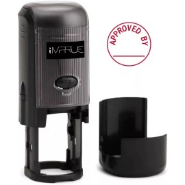 imprue Approved by Round Self-Inking Stock Rubber Stamp (3/4" Diameter) - Red Ink