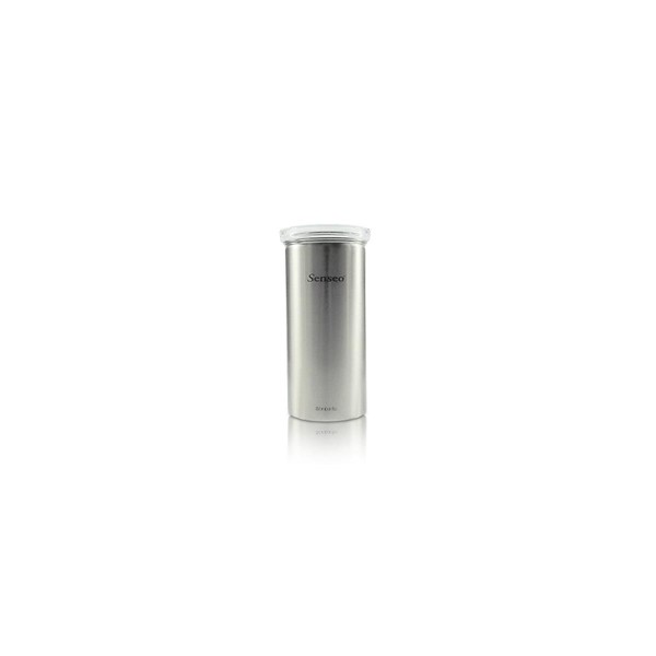 Brabantia 476242 Senseo Coffee Pad Storage Jar with Senseo Imprint - Matt Steel Fingerprint Proof Transparent Lid