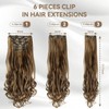 Extensiones de Cabello Natural Ondulado, 6 piezas, Extensiones de Cabello