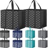 Fab totes 10 Pack Reusable Grocery Bags for Groceries 35L Large Capacity Heavy Duty Waterproof Tote Bags for Shopping and Picnic with Sturdy Handles